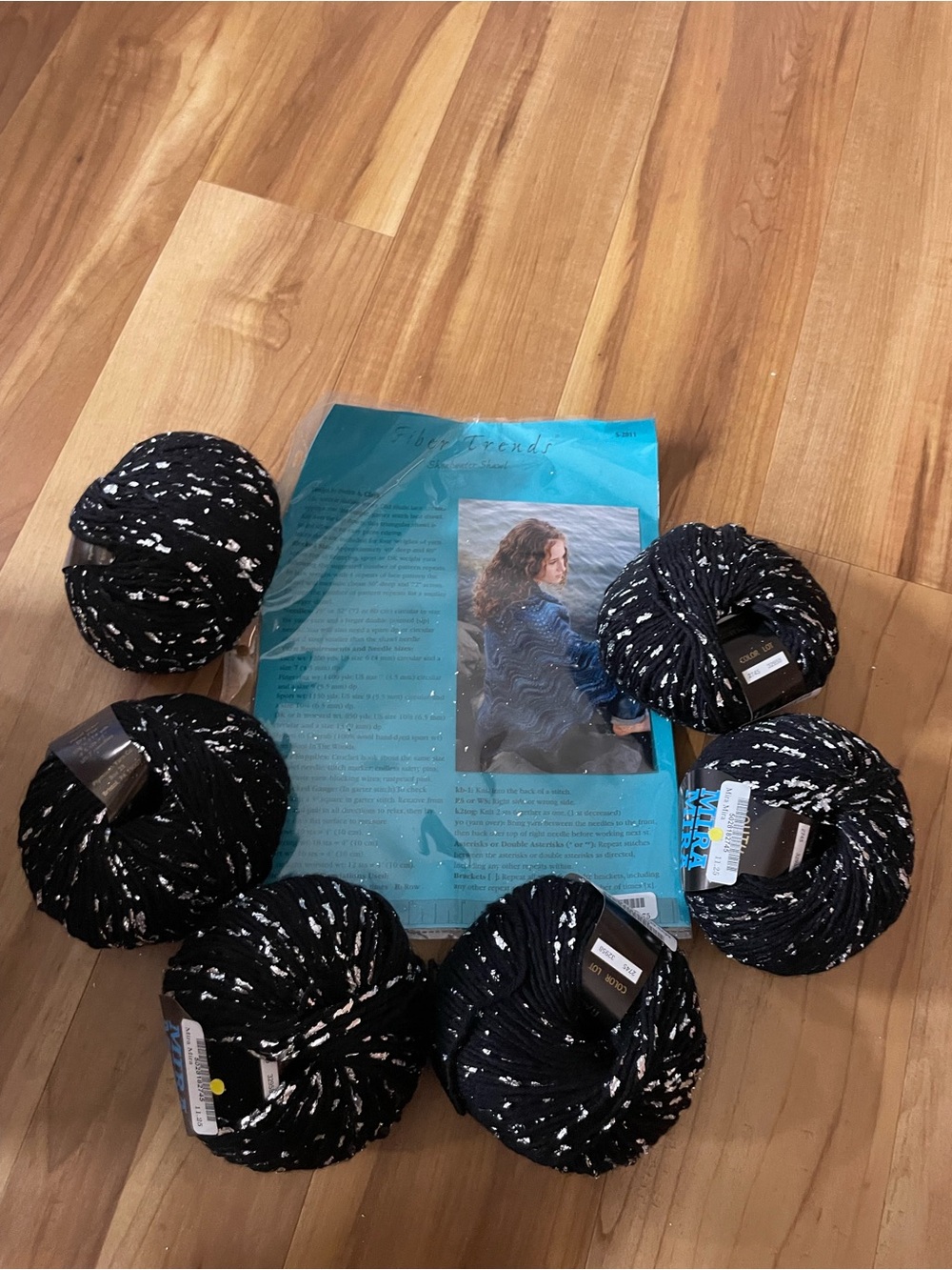 Two knitting kits-shawl and poncho